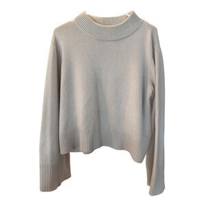 The Reset R Label Oatmeal Mock Neck Knit Sweater Womens Medium Relaxed Fit